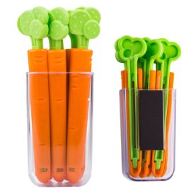 5PC Sealing Tongs Food Bag Closure Clip Cartoon Carrot Shape Moisture-Proof Clamp Fresh Keeping Sealing Clip Kitchen Accessories|PACK OF 5PCS CARROT SHAPE FOOD BAG SEALING CLIP LOCKS WITH MAGNETIC TRANSPARENT CASE