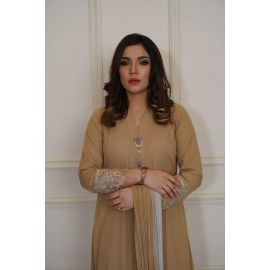 Western Dusty beautiful box palette dress with beautiful embraided daaman For Women