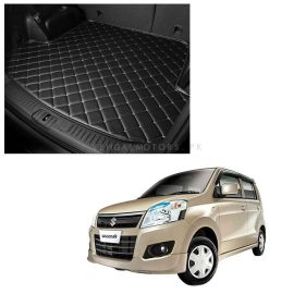 Suzuki Wagon R 7D Trunk Mat Mix Thread Black - Model 2014-2021 | Cargo Boot Liner Diggi Protection Tray Cover