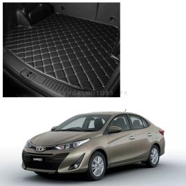 Toyota Yaris 7D Trunk Mat Mix Thread Tray Black - Model 2020-2021 | Cargo Boot Liner Diggi Protection Tray Cover