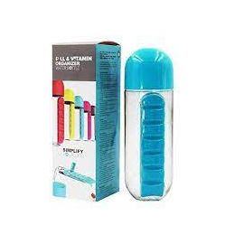 Water Bottle with Pill & Vitamin Organizer - 600ML