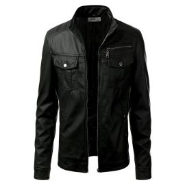 Men's Slim Fit Leather Jacket M65