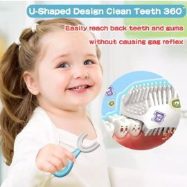 Children's Deepsea Mi Babe U-Shaped Silicone Toothbrush, Hand-Held Infant Soft Bristle 360-Degree Mouthpiece Toothbrush