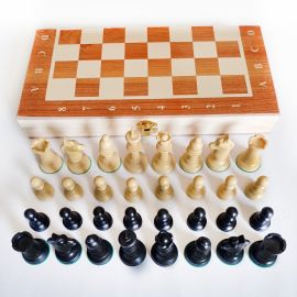 Chess Set Folding Hand Crafted Wooden Chess Board for Kids and Adults