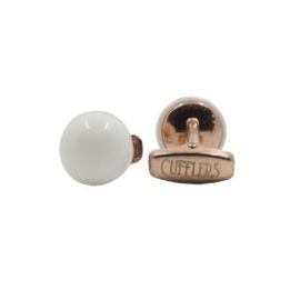 Cufflers Designer Cufflinks CU-4023 – White Circle Design with Free Gift Box