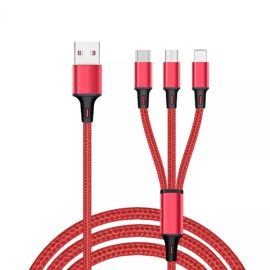 Nylon 3 In 1 Mobile Data Cable