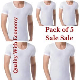 Vest/ Bunyan For Men (Pack Of 5) In White Color