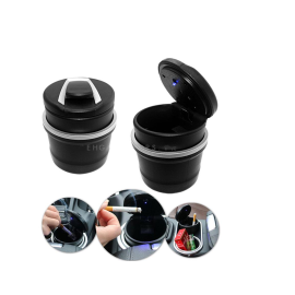 Mini BMW Portable Car Ashtray For Smokers with LED | Auto Cigarette Smoke Cup Holder Ash Tray For Car Smokeless Ashtrays Car Accessories