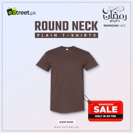 Plain Brown Round Neck T shirt