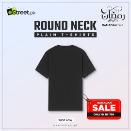 Plain Black Round Neck T shirt