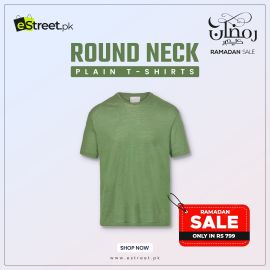 Plain Green Round Neck T shirt