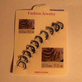 pack of 10pec set Adjustable Stainless less finger Card Ring for Woman Universal Size