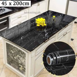 45 X 200cm 3D Black Marble Self Adhesive Sheet