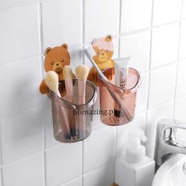 Bear Toothbrush Holder Cup Wall Mounted