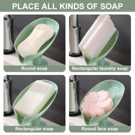 Soap Holder Soap Dish Soap Box Suction Cup Space Aluminum Tube Without Handle Vertical Design - Green