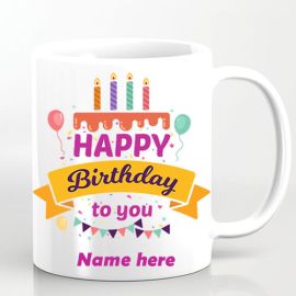 Happy Birthday Mug with Personalized Name