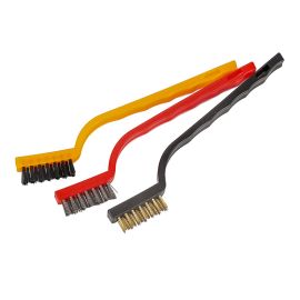 3 pcsWire Brush Set Include Steel, Brass &Nylon Brush Cleaning Metal & Rust Cleaners | Cleaning Brush | Kitchen Brush | Stain Remover Brush | Wire Brush