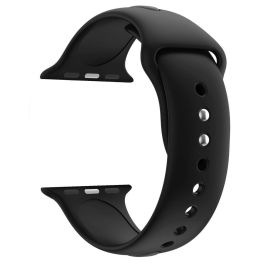 Black Silicone Watch Band Strap For Series 7 Series 6 Series 3 42mm-45mm