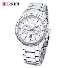 CURREN SILVER N WHITE DAIL WATCH (1.77CM)