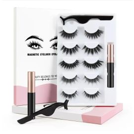 Magnetic 5 eyelash pair Eyeliner and Eyelash suit