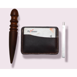 Handmade Burgundy Color Premium Card Holder Model: W-05