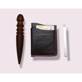 Handmade Burgundy Color Premium Card Holder Model: W-07