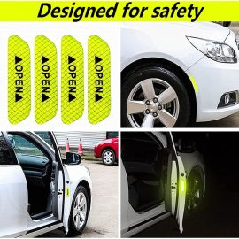 4Pcs Warning Mark Reflective Tape Car Door Sticker