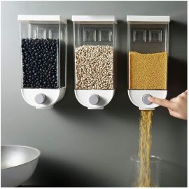Wall-Mounted Cereal Dispenser Grain Food Storage Organizer