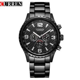 CURREN BLACK N BLACK DAIL WATCH(1.78CM)- 8056