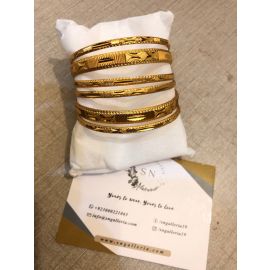 Gold Plated Set of 6 Bangels Karay