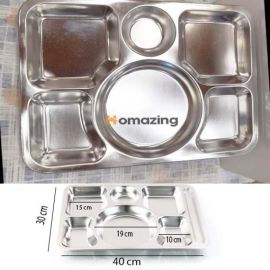 Food Tray 6 Portion – High Gauge Stainless Steel