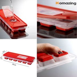 Silicone Ice Push Tray With Lid