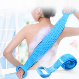 Silicone Back Scrubber Soft Loofah Bath Towel Massage Belt