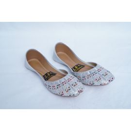 Silver Embroidery Handcraft Khussa for Girls and Women