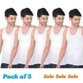 Vest For Men (Pack Of 5) In White Color